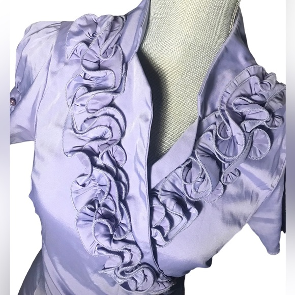 Floral Lilac Button Blouse - Picture 2 of 8